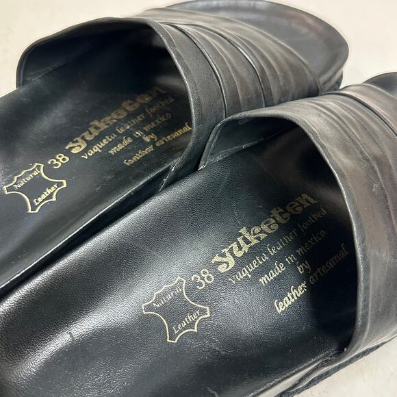 EUC Yuketen Ojaian Slide in Black Calf Sandal Made in Mexico EU 38 M 5.5 W 7.5 main image 7